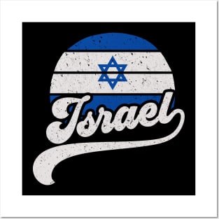 Israel Flag Retro Style Posters and Art